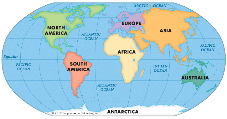 Continents & Oceans