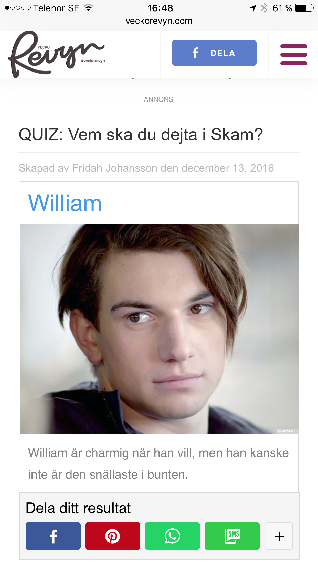 Kan du allt om William i Skam?